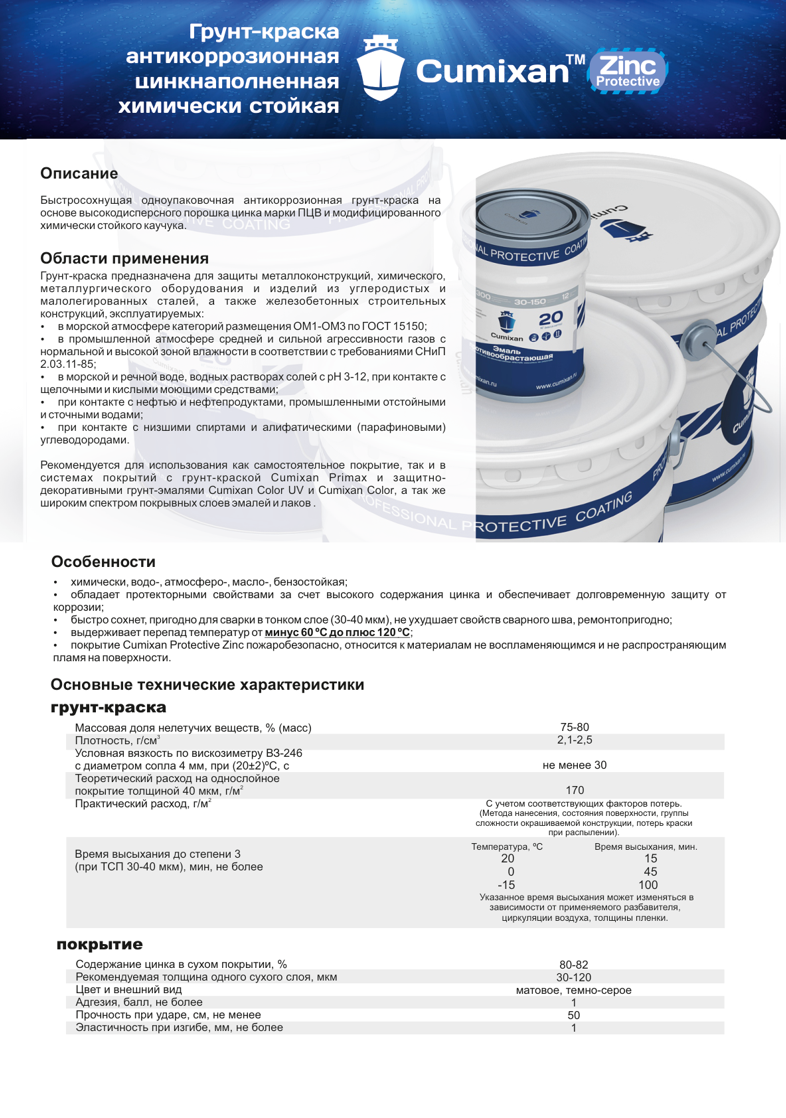 Техническое описание Cumixan Protective Zinc