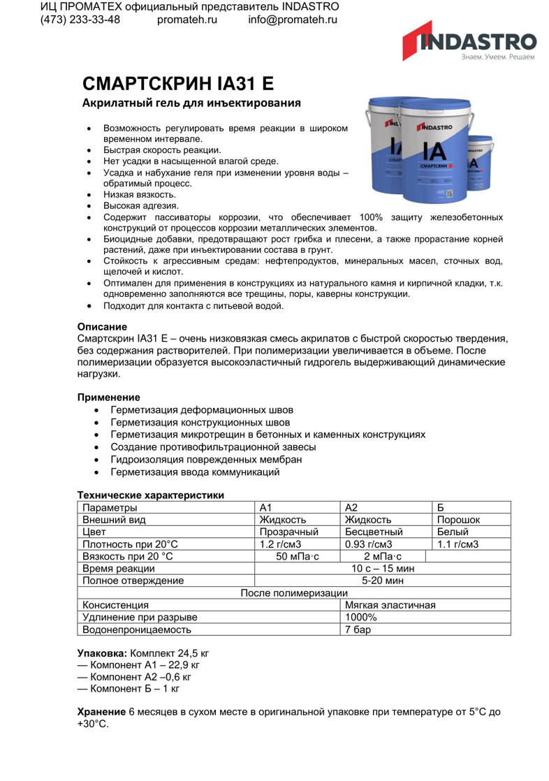 Описание Смартскрин IA31 E