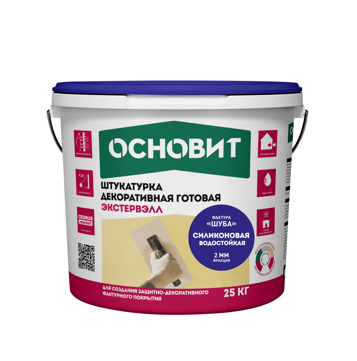 ЭКСТЕРВЭЛЛ ОSl штукатурка декоративная силиконовая шуба супербелая