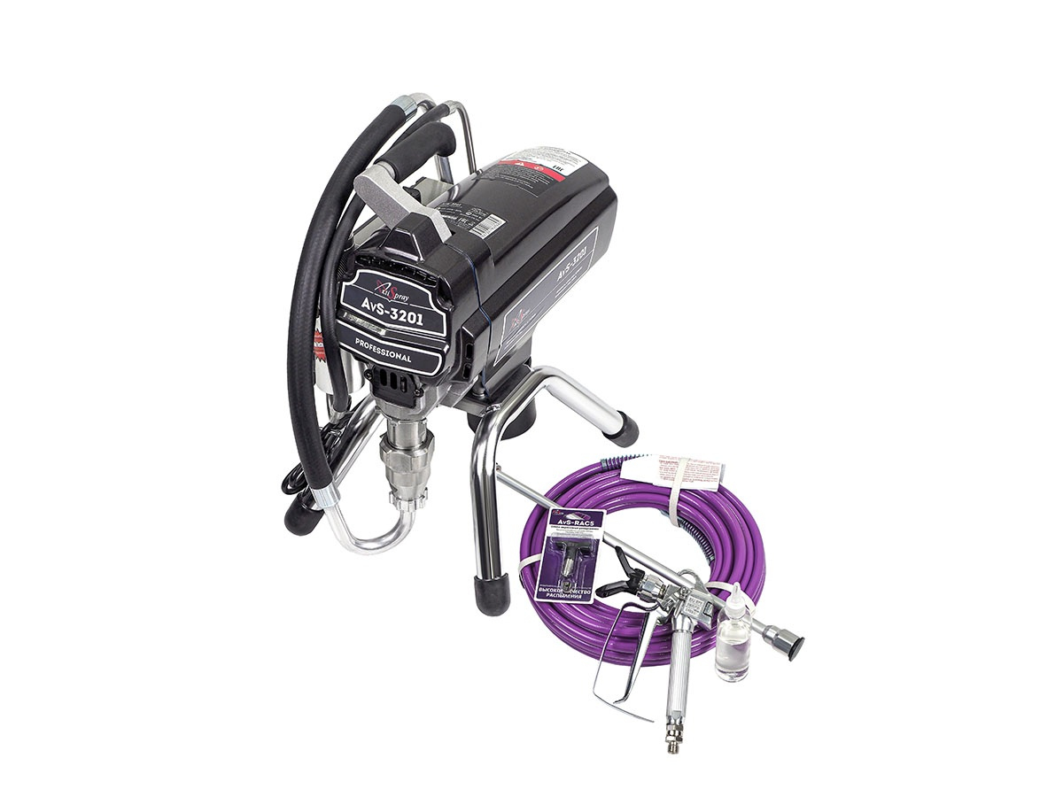 Аппарат окрасочный AktiSpray AvS-3201, комплект (3,2 л/мин, 220 бар, 2200 Вт, 220 В, 50 Гц)