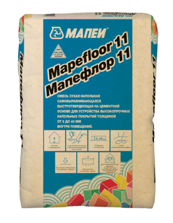 Мапефлор 11 (Mapefloor 11) Смесь сухая напольная самовыравнивающаяся быстротвердеющая