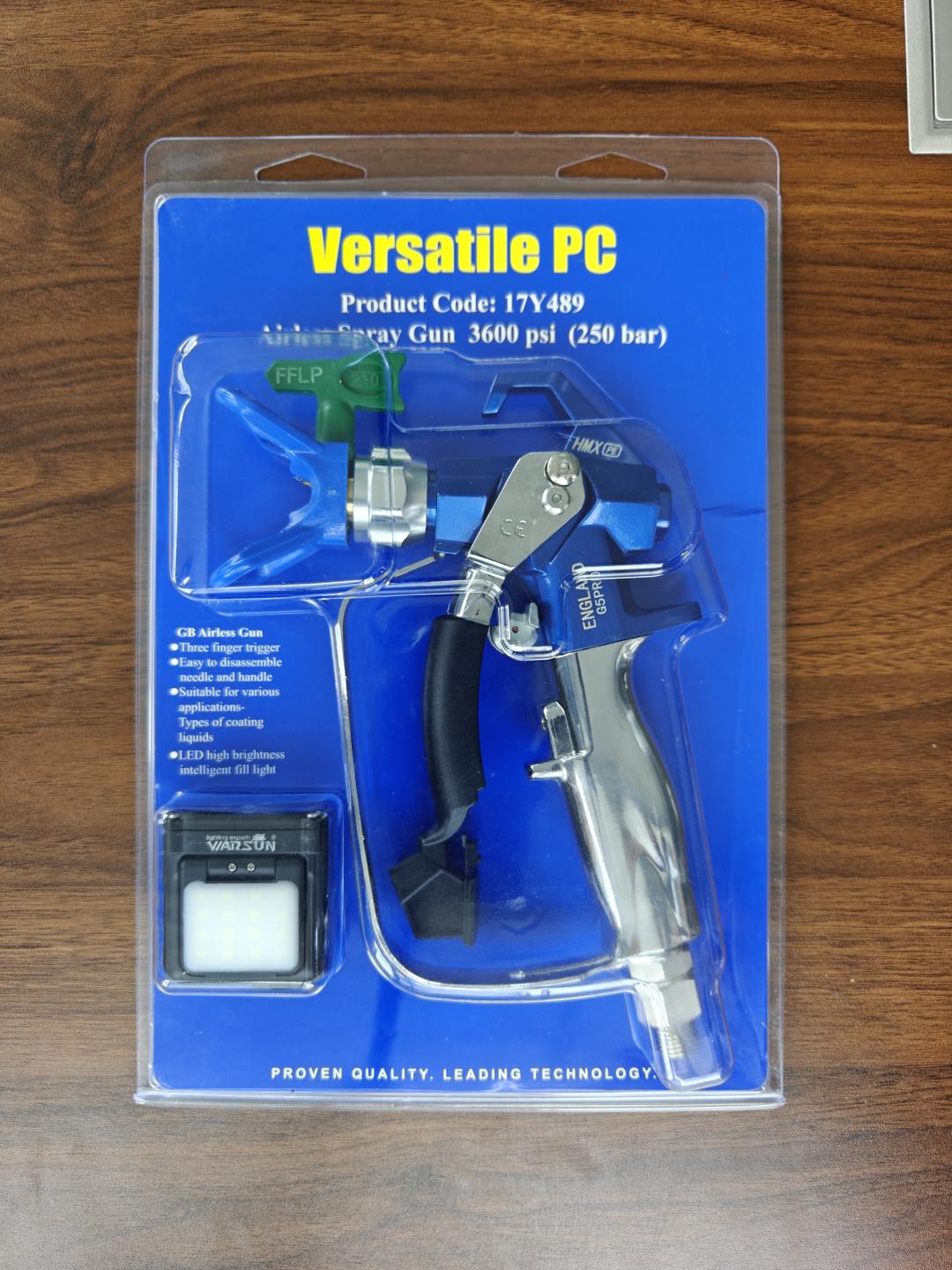 Пистолет окрасочный Versatile PC 17Y489 комплект B (250 бар, соплодержатель RAC X, сопло FFLP 516, фонарик LED)